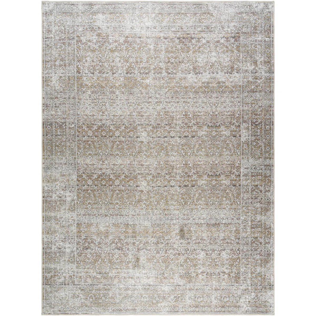 Our PNW Home x Livabliss Machine Washable Oriental Boho Dark Brown Cream Area Rug | Wayfair North America