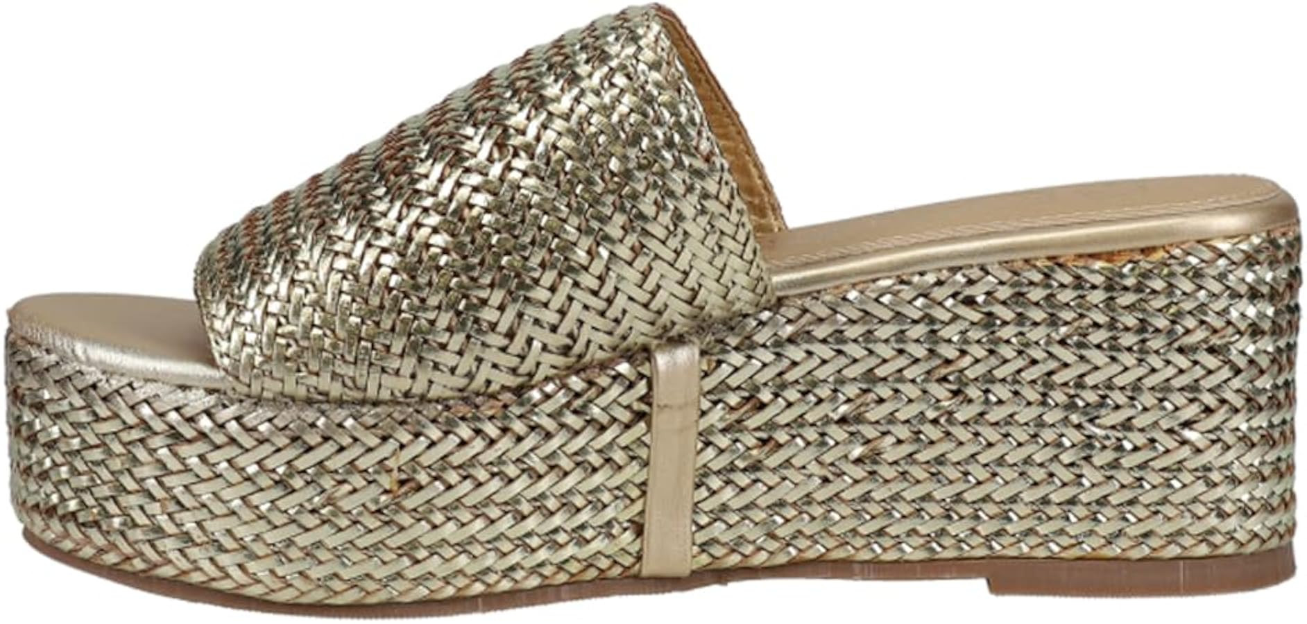 BEACH by Matisse Womens Peony Metallic Platform Athletic Sandals Casual Low Heel 1-2" - Gold | Amazon (US)