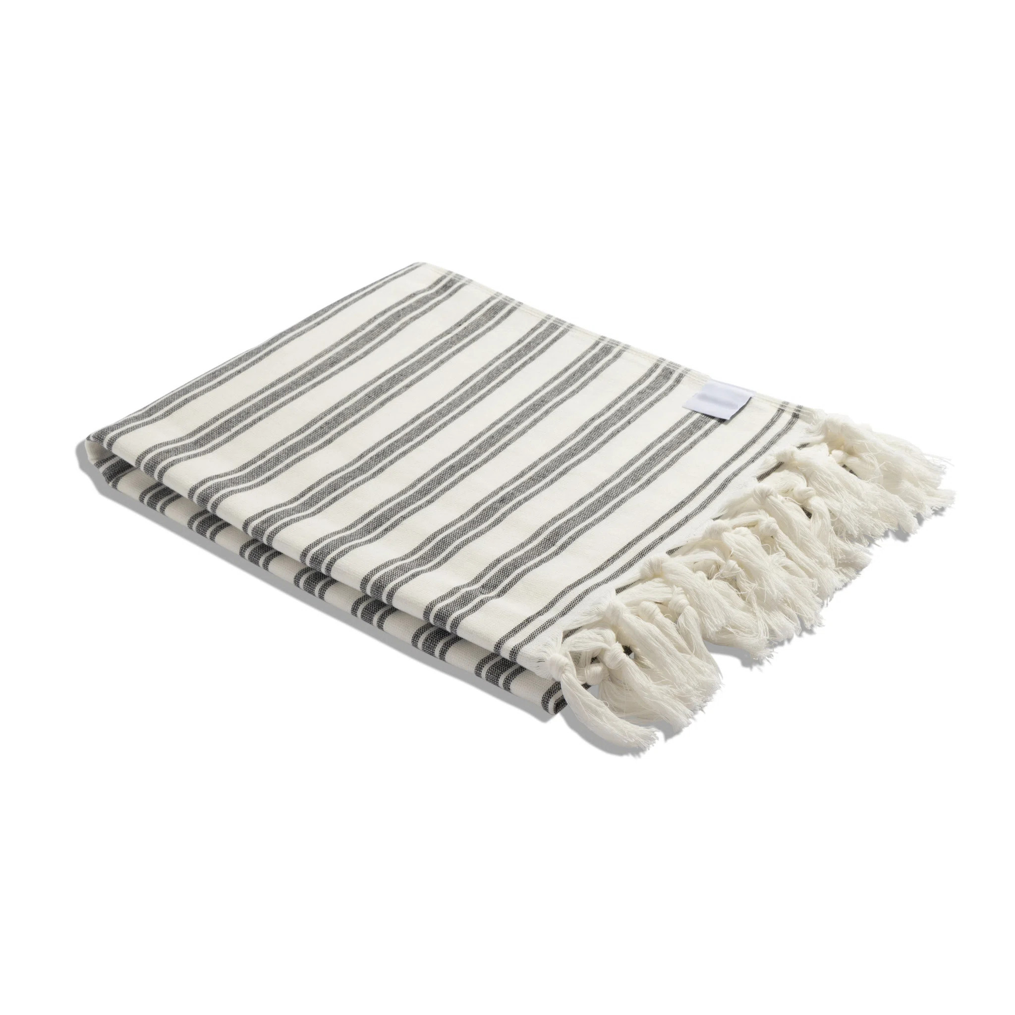 Chanyah Bask Turkish Bath Towel with Terry Cloth Lining, Luxe Striped Beach Fouta, 100% Organic C... | Wayfair North America