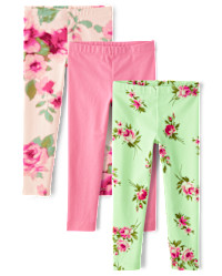 Toddler Girls Floral Leggings 3-Pack - green | The Children's Place
