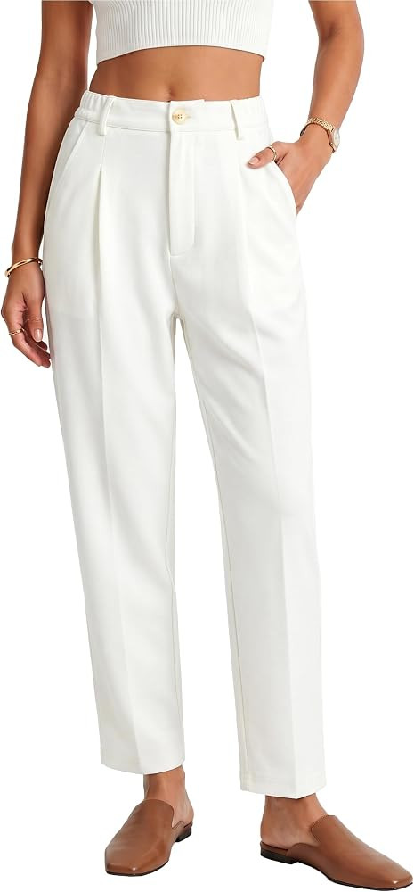Arach&Cloz Womens Dress Pants Work Business Office Ankle Trousers High Waisted Ladies Slacks 2026 | Amazon (US)