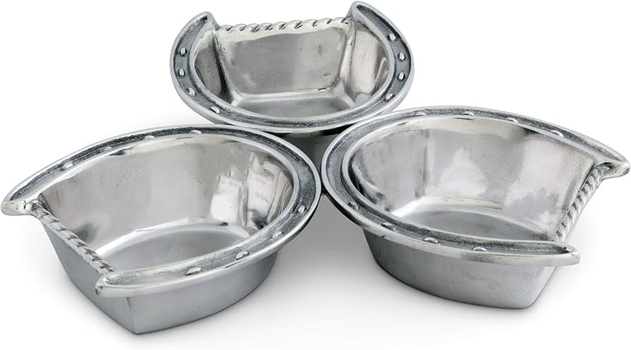 Arthur Court Designs Aluminum Lucky Horseshoe 3-Bowl Bowls Set Server 10.5 inch Diameter 1.5 inch... | Amazon (US)