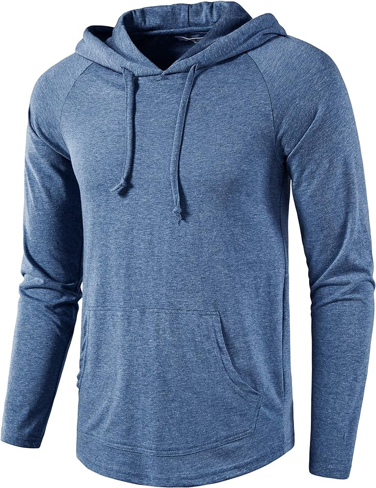 SIR7 Men's Gym Workout Active Long Sleeve Pullover Lightweight Hoodie Casual Hooded Sweatshirts | Amazon (US)