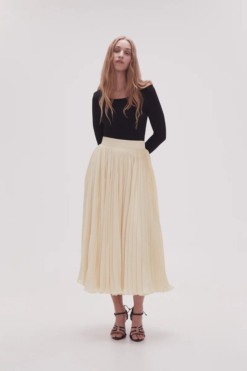 Wondrous Pleated Satin Skirt | aje. (Australia and New Zealand)