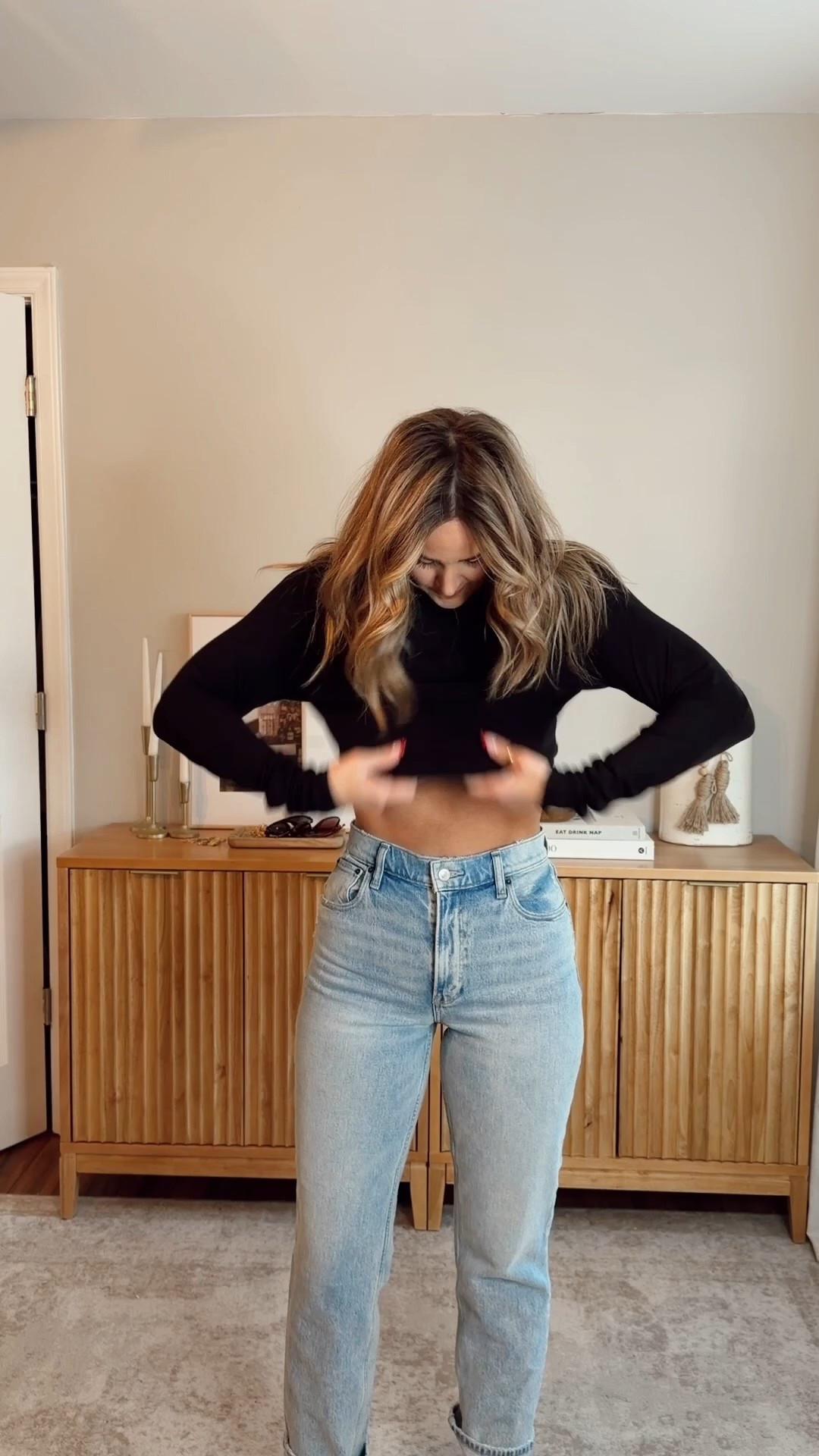 cozy winter outfit idea & the best fitting jeans! extra15% off denim with AFBONNIE the viral cloud cashmere top now comes in a turtleneck which is perfect for winter!!! such a classic winter layering piece. i’m in a size M, but prefer size S. size 27 curve love denim in short. abercrombie, amazon 

#LTKootd #LTKFindsUnder100