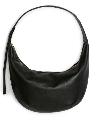 Curved Leather Bag - Black - Ladies | H&M GB | H&M (UK, MY, IN, SG, PH, TW, HK)