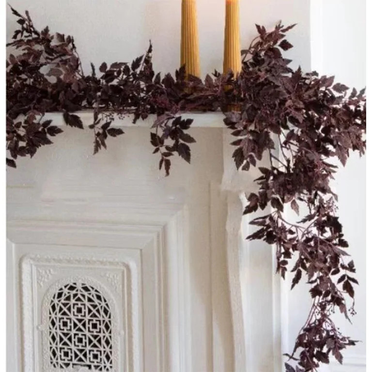 MInHoues 6 FT Artificial Plum Cimicifuga Seeded Fall Garland Vine, Bendable Dark Purple Foliage H... | Walmart (US)