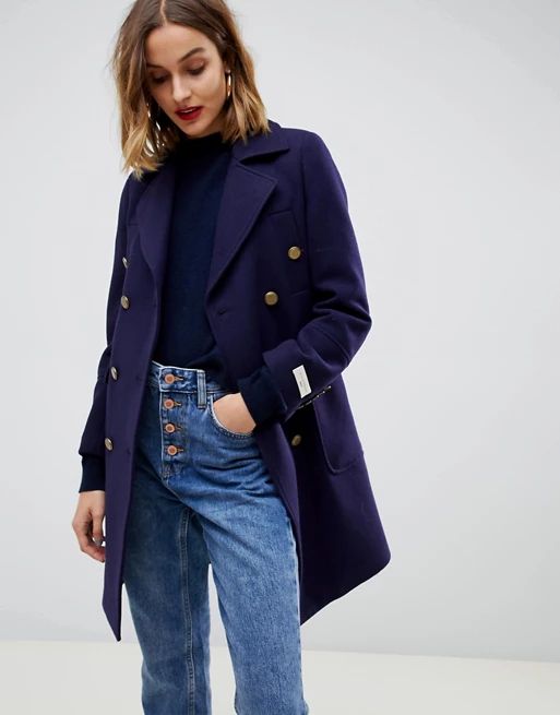 Gianni Feraud military coat with gold buttons | ASOS US