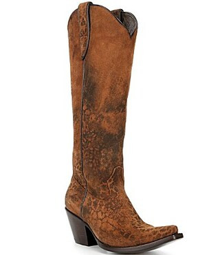 Ariat Women's Casanova Leather Distressed Leopard Print Tall Western Boots - 8.5 | Dillard's