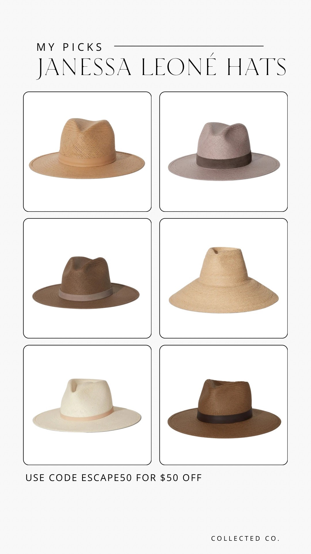 My favorite Janessa Leone packable hats! Use code ESCAPE50 for $50 off through 6/1! 



#LTKSaleAlert #LTKStyleTip #LTKSummerEdit