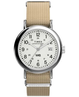 Timex Unisex Quartz Analog Tan Nylon Watch, 37mm - Macy's | Macy's