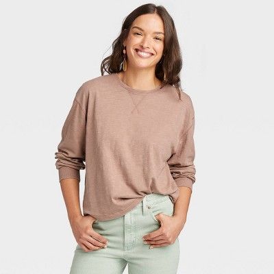 Women's Long Sleeve Boxy T-Shirt - Universal Thread™ | Target