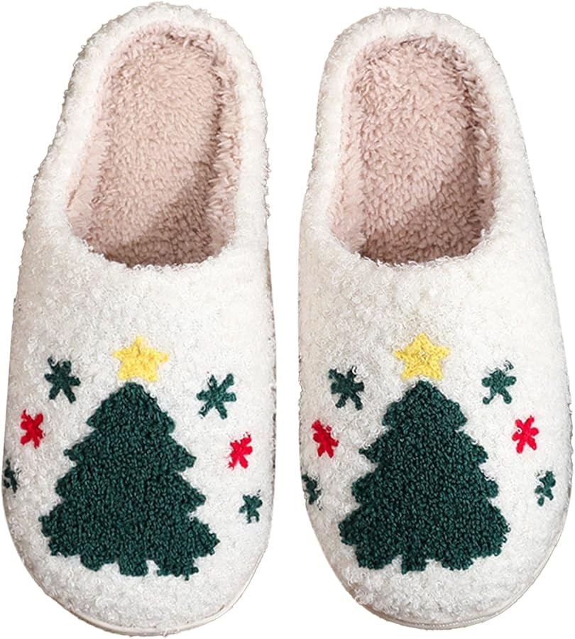 Christmas Slippers Reindeer Slippers for Women and Men Holiday Halloween Slippers Indoor Bedroom ... | Amazon (US)