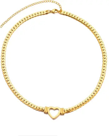 Heart Charm Curb Chain Necklace | Nordstrom Rack
