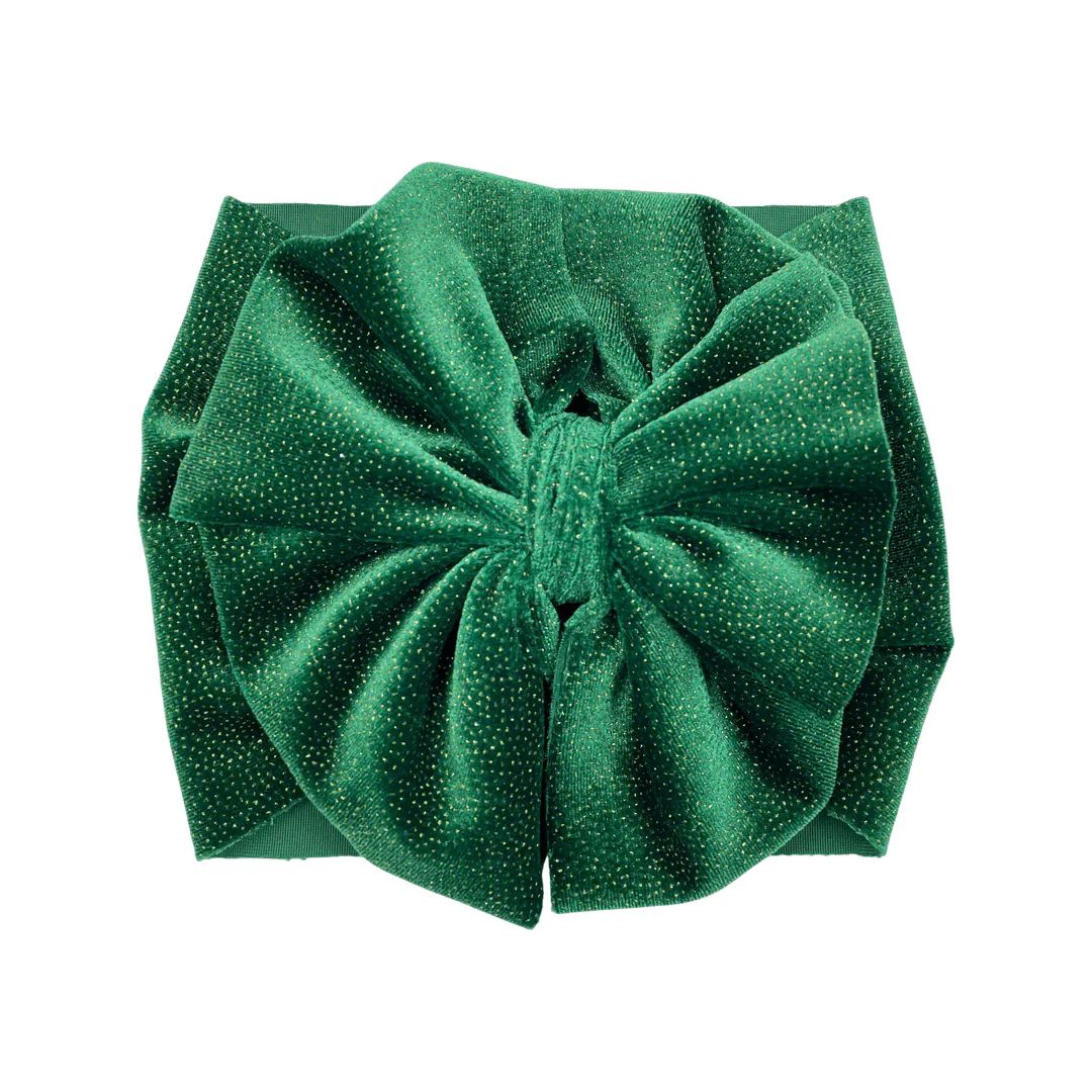 Sparkling Green Velvet Headwrap | Little Lopers