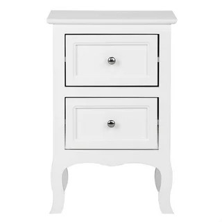 UBesGoo Nightstand End Table with 2 Drawer,White Finish | Walmart (US)