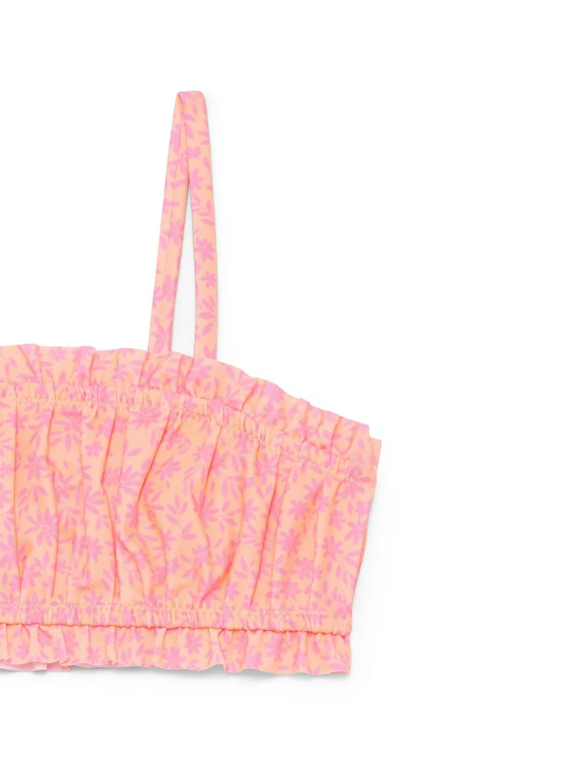 Wonder Nation Little and Big Girls Ruffle Sunshine Bikini Swimsuit with UPF50, 2-Piece, Sizes 4-1... | Walmart (US)