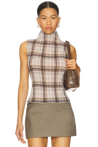 Ford Top in Tan Plaid | Revolve Clothing (Global)