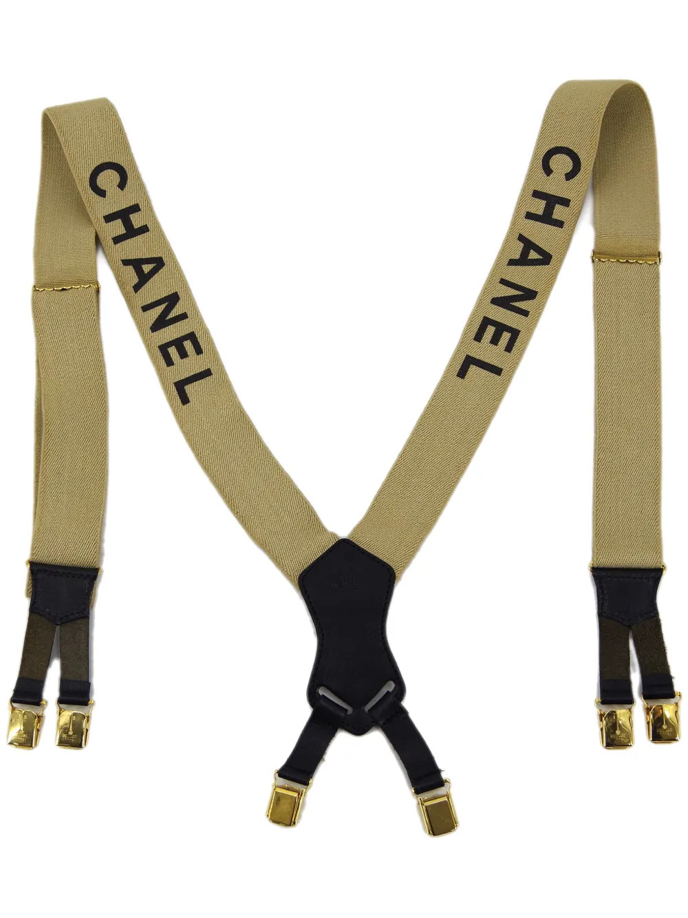 CHANEL Pre-Owned 1990-2009 logo-print Suspenders - Farfetch | Farfetch Global