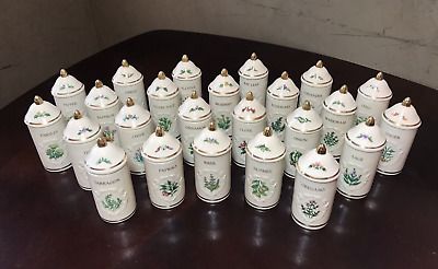 Beautiful 1992 Lenox Porcelain Spice Garden Set - All 24 Jars and Lids  | eBay | eBay US