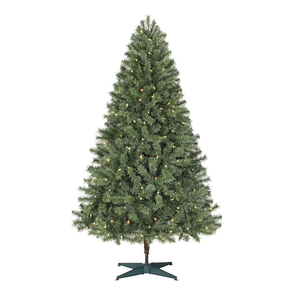Home Accents Holiday 6.5 ft. Festive Pine Pre-Lit Artificial Christmas Tree with 250 Color Changi... | The Home Depot