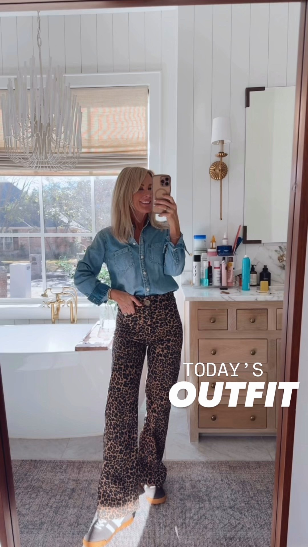 Today’s OOTD! Love these jeans from Anthro, the print, the way they keep you in and make any outfit look so chic. 

Jeans: 25 (size down if in-between)
Shirt: Small (bought years ago but linking alts) 

#LTKootd #LTKOver40 #LTKdayinmylife