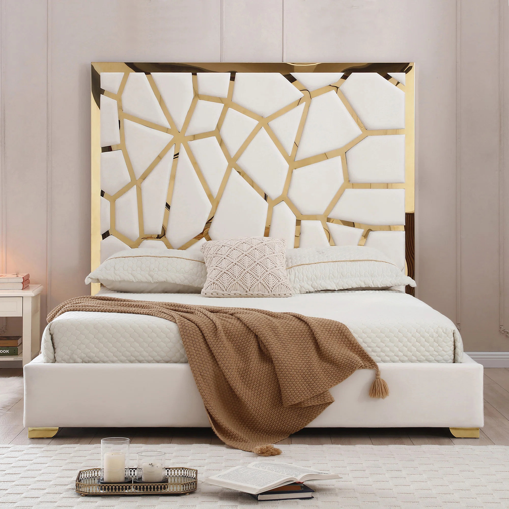 Vendhan Upholstered Metal Platform Bed | Wayfair North America