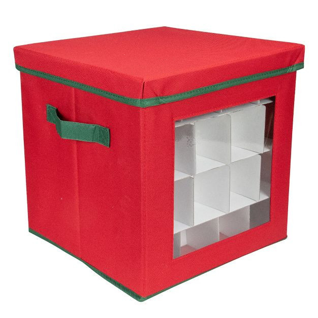 Northlight 12” Red and Green Christmas Ornament Storage Bag with Removable Dividers | Target