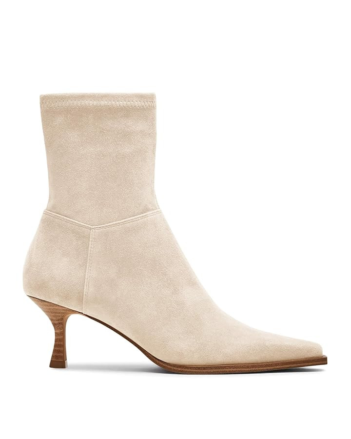 Coutgo Womens Kitten Low Heel Ankle Boots Pointed Toe Side Zipper Short Booties Fall Shoes | Amazon (US)