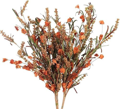 2 Bundles Fall Flowers Artificial Stems 26in Dried Flower Bouquet | Amazon (US)
