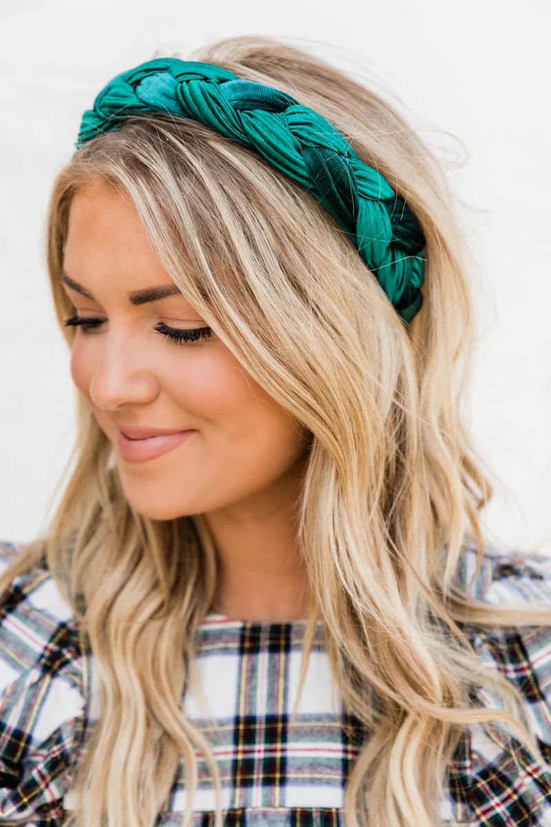 LIVING MY BEST STYLE X PINK LILY The Girls Girl Green Braided Headband | The Pink Lily Boutique