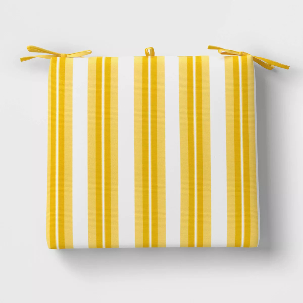 20"x18" Printed DuraSeason Fabric™ Sunrise Stripe Outdoor Chair Seat Cushion Yellow - Threshold... | Target