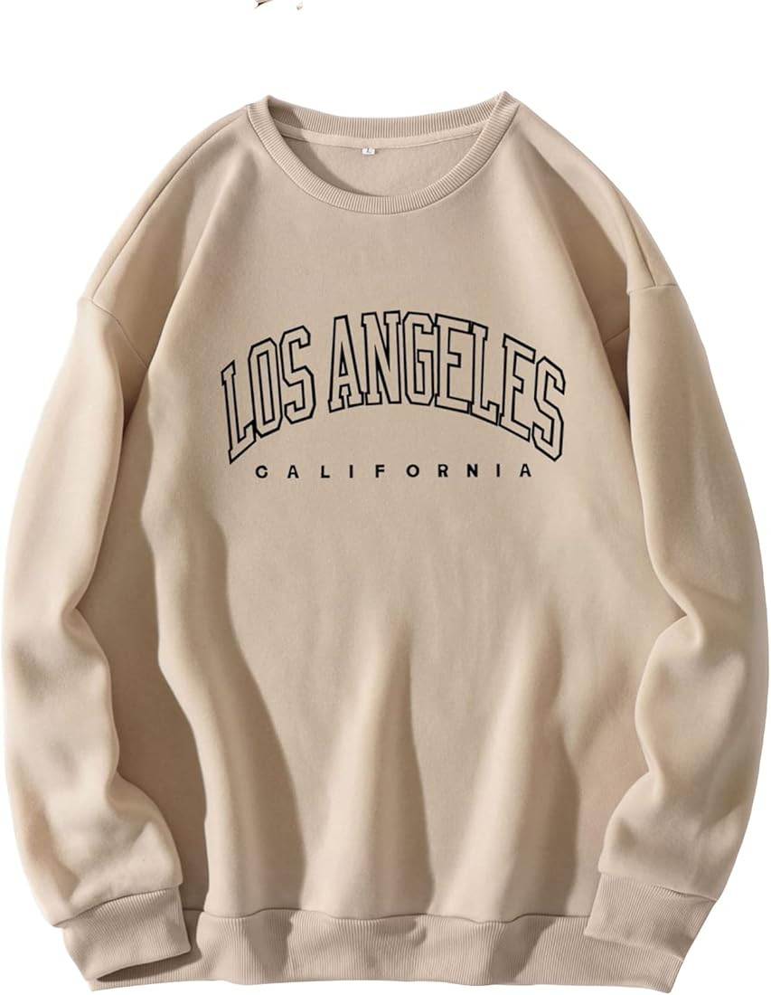 SheIn Men's Casual Letter Print Long Sleeve Crewneck Drop Shoulder Sweatshirt Tops | Amazon (US)