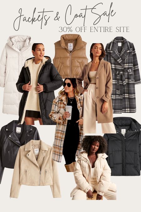 Puffer Jackets Sale / Coat Sale / long plaid coat / long coats / moto jacket / puffer coat / Abercrombie sale / winter sale / white coat / black coat / puffer vest  

#LTKSeasonal #LTKsalealert #LTKHoliday