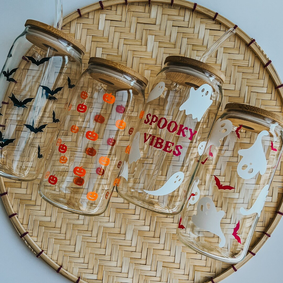 Spooky Season Libbey Glass, Halloween Beer Can Glass, Cute Halloween Iced Coffee Cup, Ghouls Cup,... | Etsy (US)