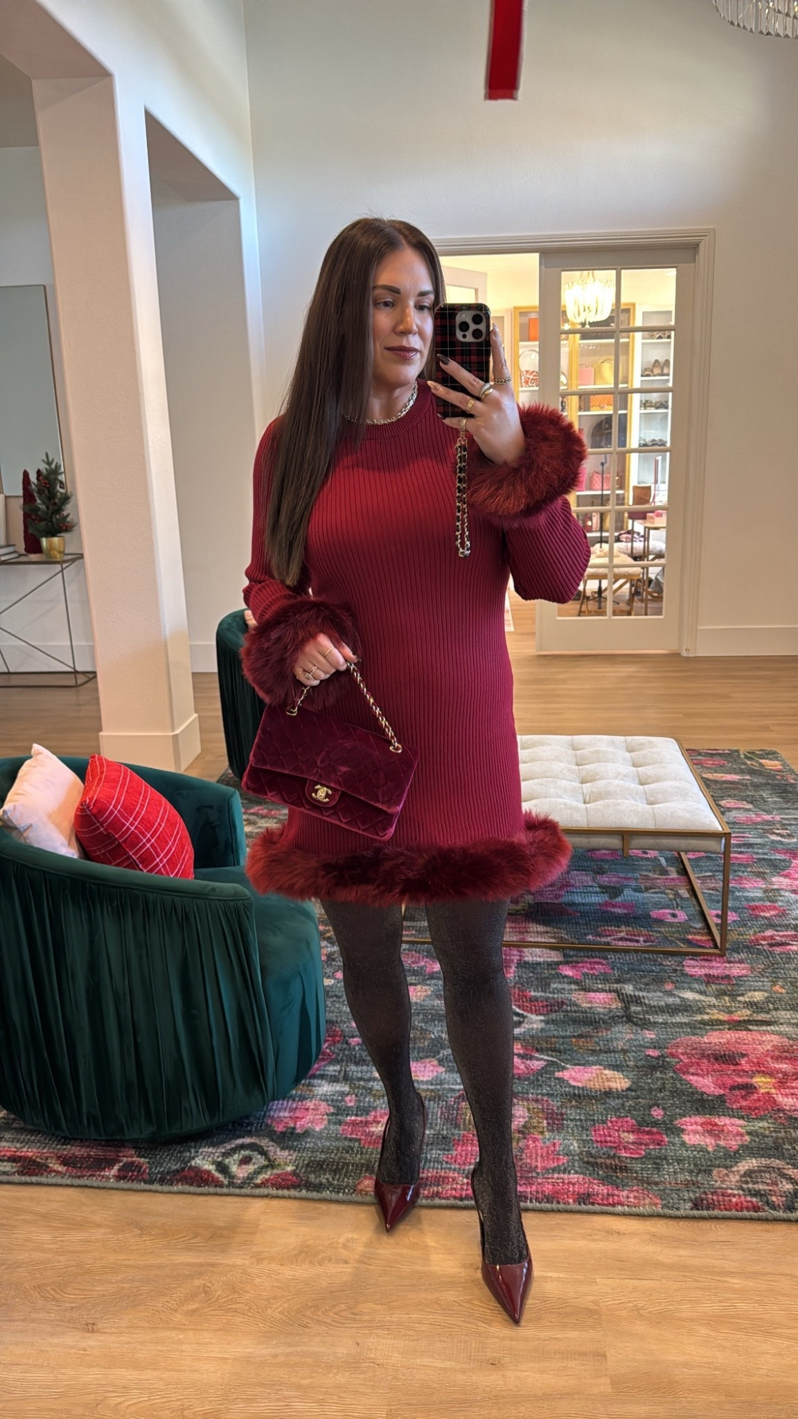 curvy midsize cranberry holiday dresses up outfit! wearing size xl in dress! part of my 12 days of festive fits series 

#LTKHoliday #LTKMidsize #LTKSeasonal