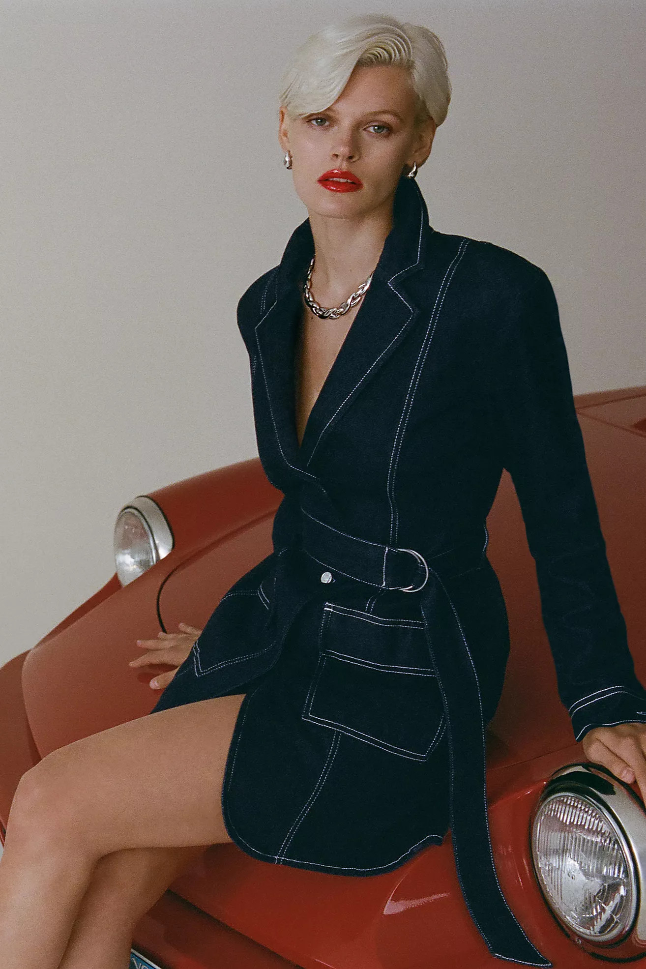 Pilcro Belted Denim Blazer Dress | Anthropologie (US)