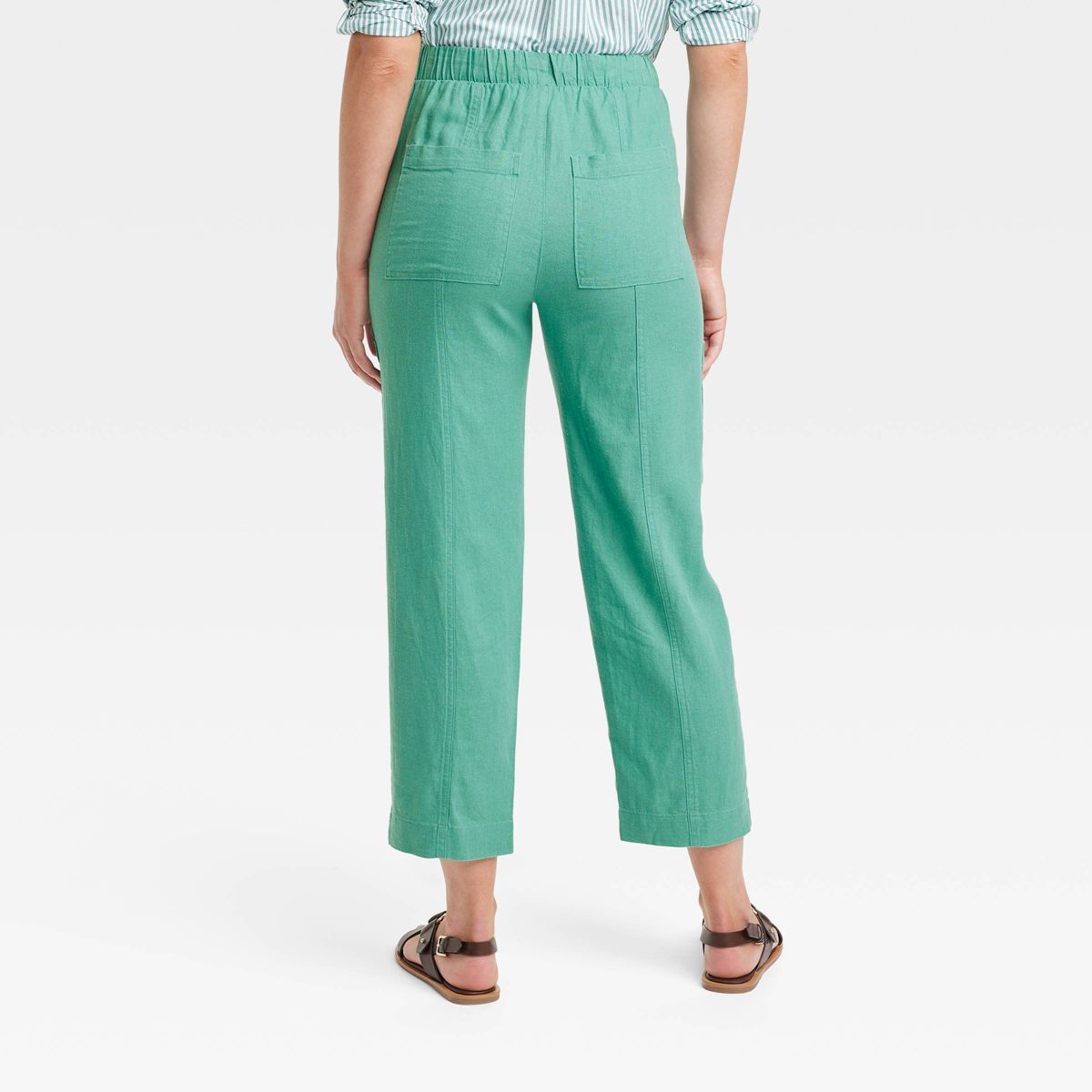Women's High-Rise Pull-On Tapered Pants - Universal Thread™ Green L | Target