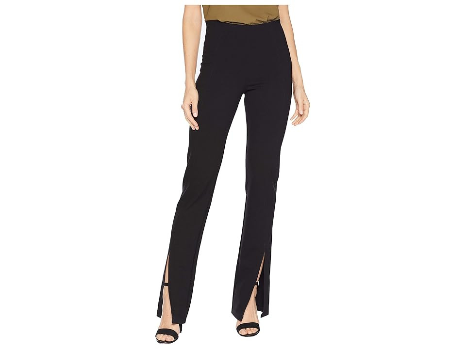 Liverpool Reese High-Rise Straight Front Slit in Super Stretch Ponte Knit (Black) Women's Casual Pants | Zappos
