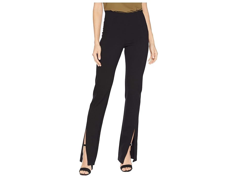 Liverpool Reese High-Rise Straight Front Slit in Super Stretch Ponte Knit (Black) Women's Casual Pants | Zappos