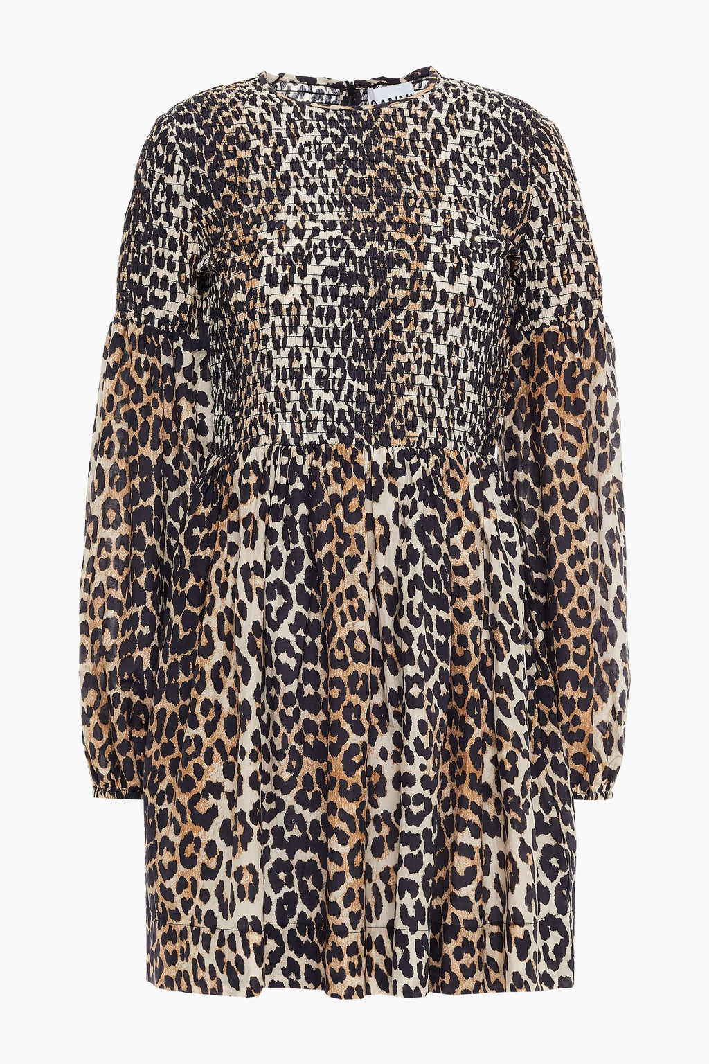 Leopard-print cotton and silk-blend mini dress | The Outnet (UK and Europe)