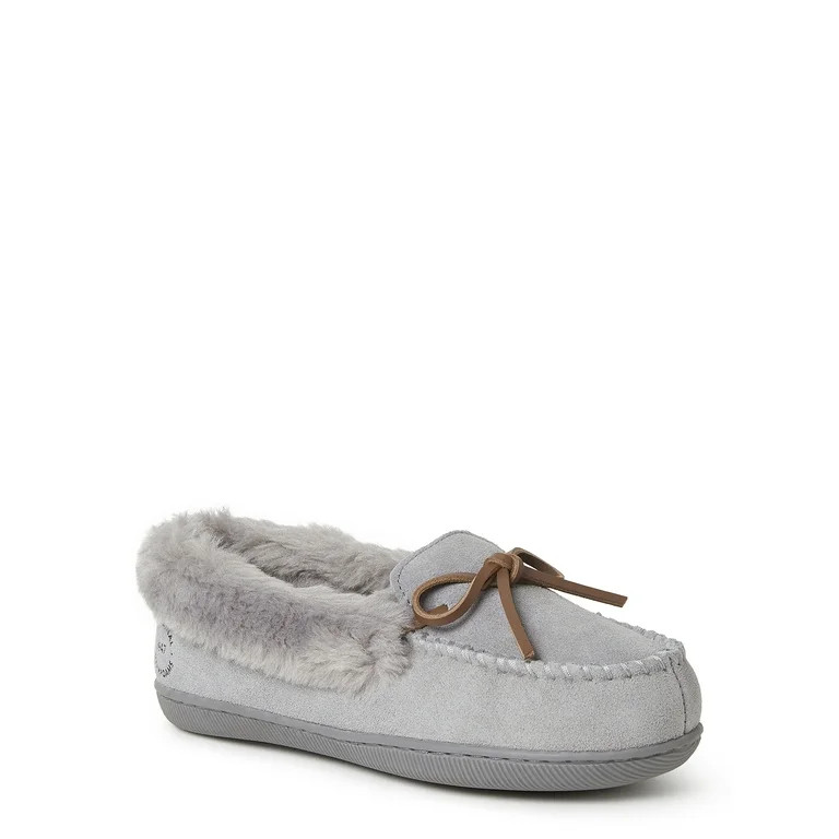 Dearfoams Women's Bethany Genuine Suede Moccasin - Walmart.com | Walmart (US)