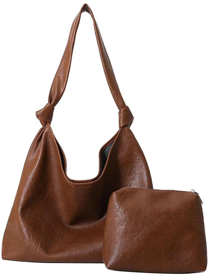 Slouchy Shoulder Bag for Women PU Leather Tote Bag Large Tote Bag Handbag Top-handle Shoulder Bag... | Amazon (US)