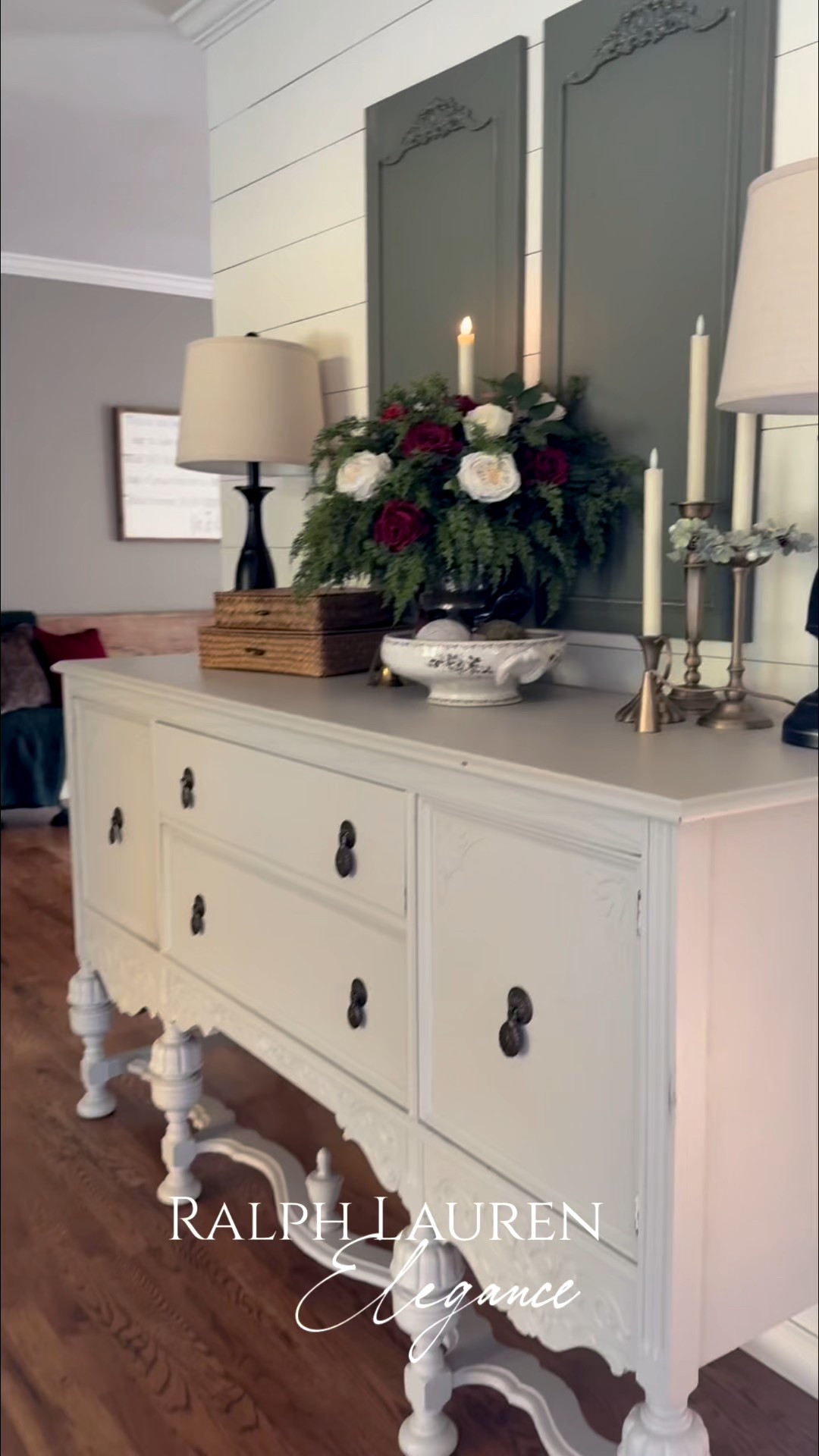 ✨ Ralph Lauren–Inspired Holiday Elegance ✨
For this season’s buffet styling, I created a look rich in old-world charm and refined simplicity. An antique silver wine chilling urn became the centerpiece—holding a silver taper candlestick with a rechargeable candle that casts a soft, inviting glow in an unexpected spot.
I filled the urn with real-touch cedar stems, creating a lush cedar bouquet, then layered in white and burgundy roses for a touch of timeless romance. Surrounded by elegant, collected pieces, the result feels sophisticated, storied, and distinctly Ralph Lauren inspired—a perfect mix of heritage and holiday warmth.

Pretty antique like heirloom garden serving bowl from @magnolia 

#LTKHoliday #LTKSeasonal #LTKHome