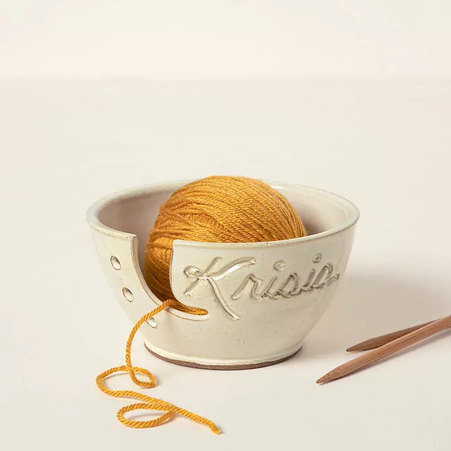 Personalized Yarn Bowl | UncommonGoods