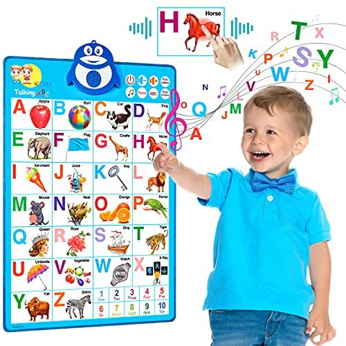 Just Smarty Interactive Abcs and 123s Learning Poster, Blue | Amazon (US)