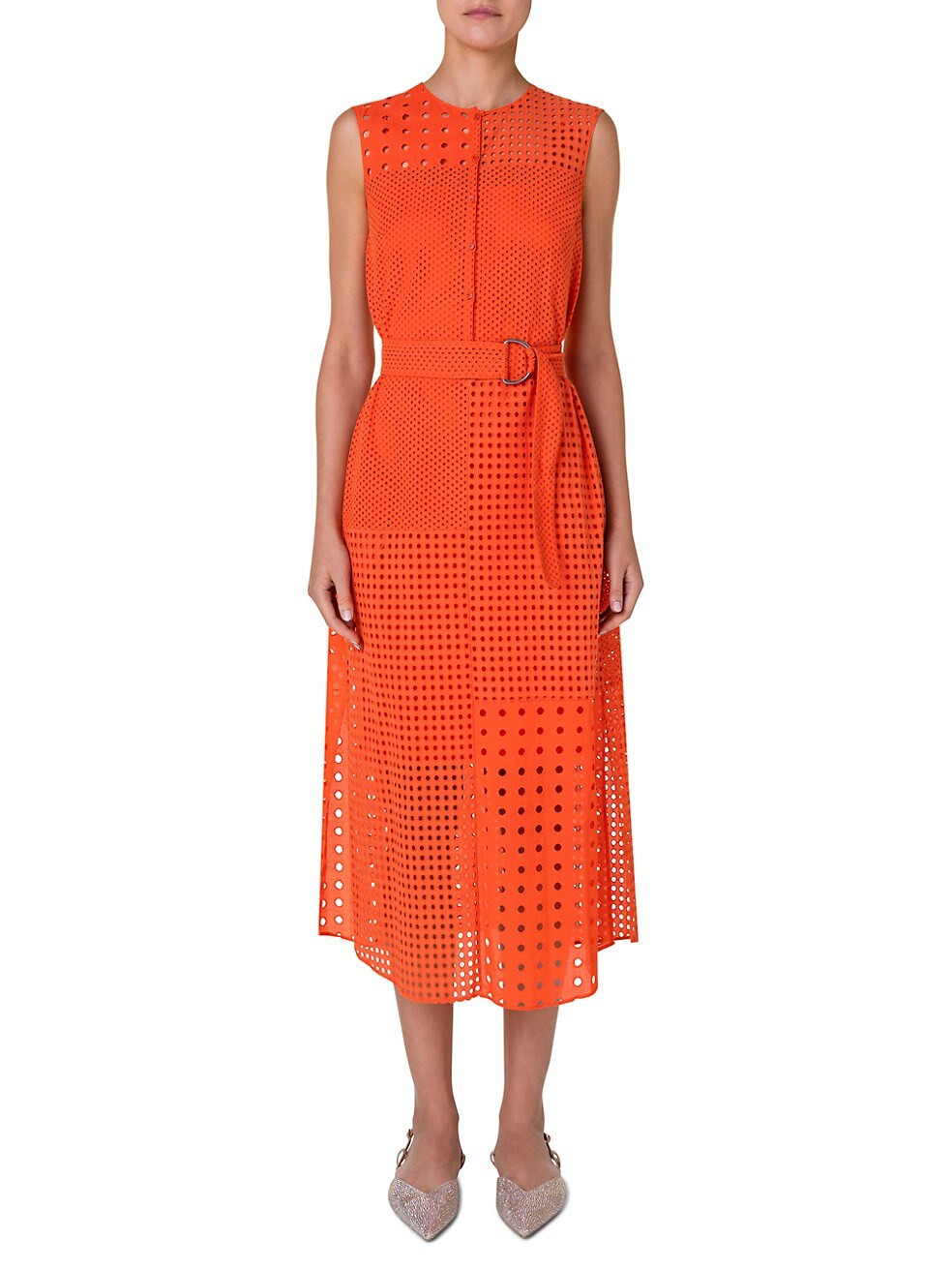 Sleeveless Eyelet Midi-Dress | Saks Fifth Avenue