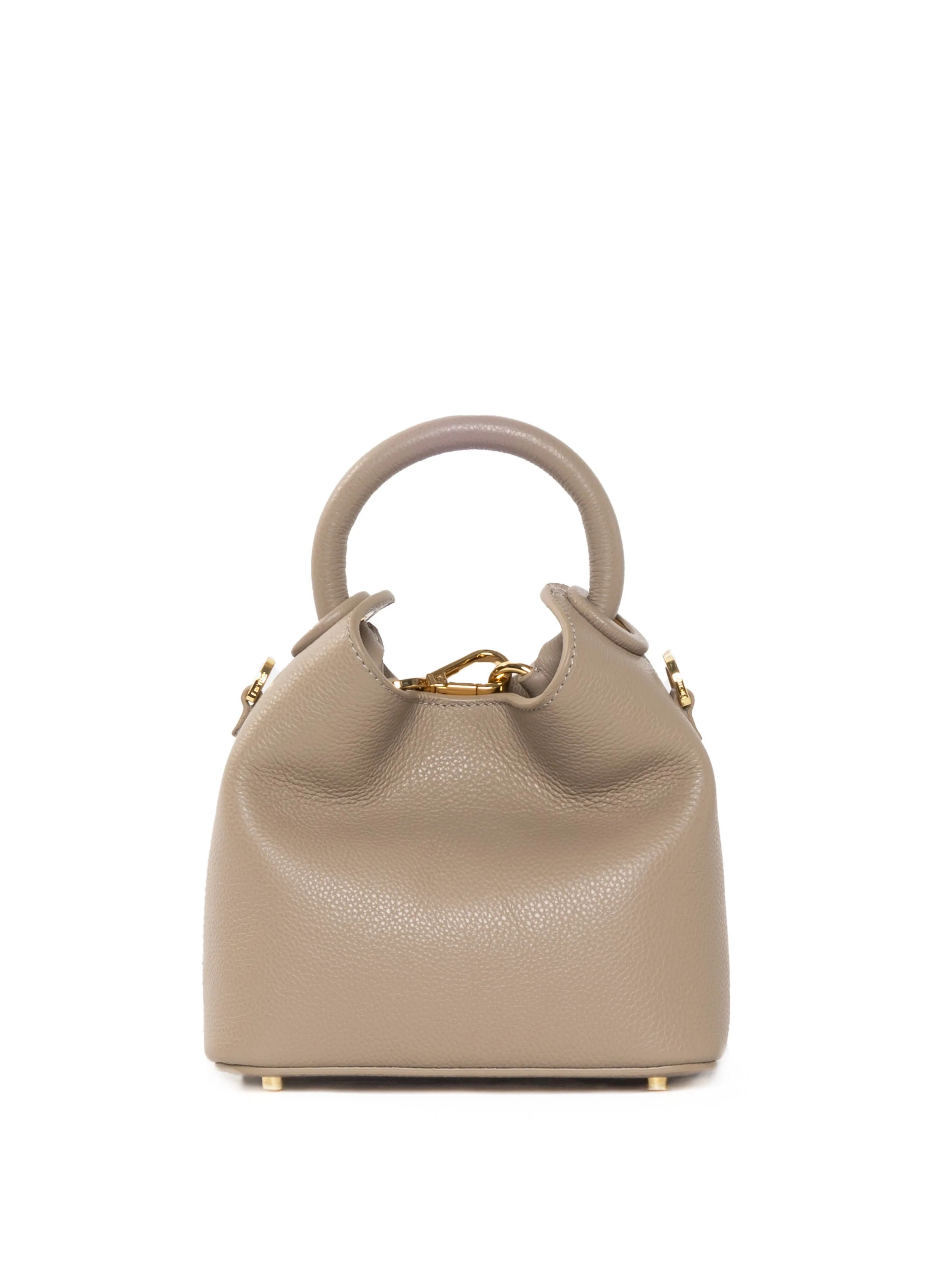 Madeleine Pebbled Leather Taupe - French Leather Bags - Elleme | Elleme
