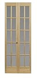 Pinecroft 862720 Traditional Divided Frosted Glass Bifold Wood Door, 24" x 80", Unfinished | Amazon (US)