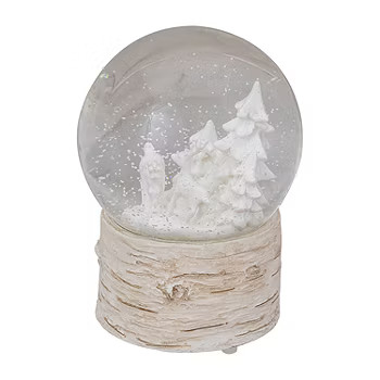 Northlight 5.5in White Reindeer And Christmas Tree Round SnowGlobes | JCPenney